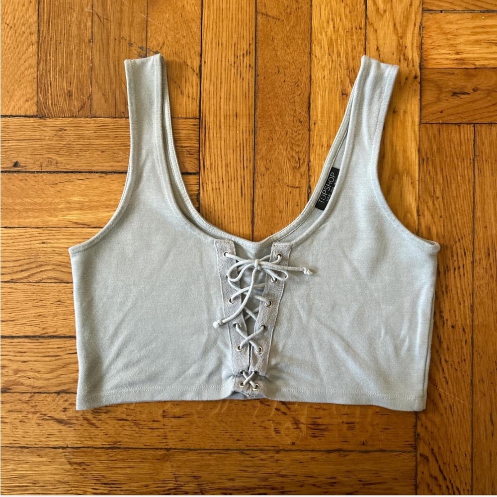 TOPSHOP Lace-Up Crop Top